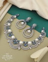 Elegance Fancy Rose Gold And Silver Diamond Necklace Set 3 Wholesale In India
